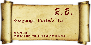 Rozgonyi Borbála névjegykártya